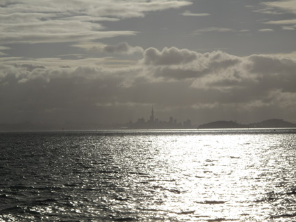 Looking Back at Auckland from Ferry