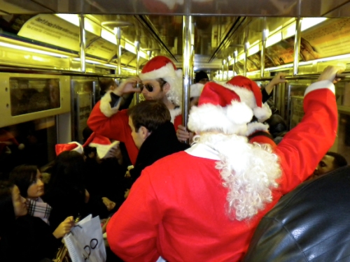 Santa Catches the 5 Train